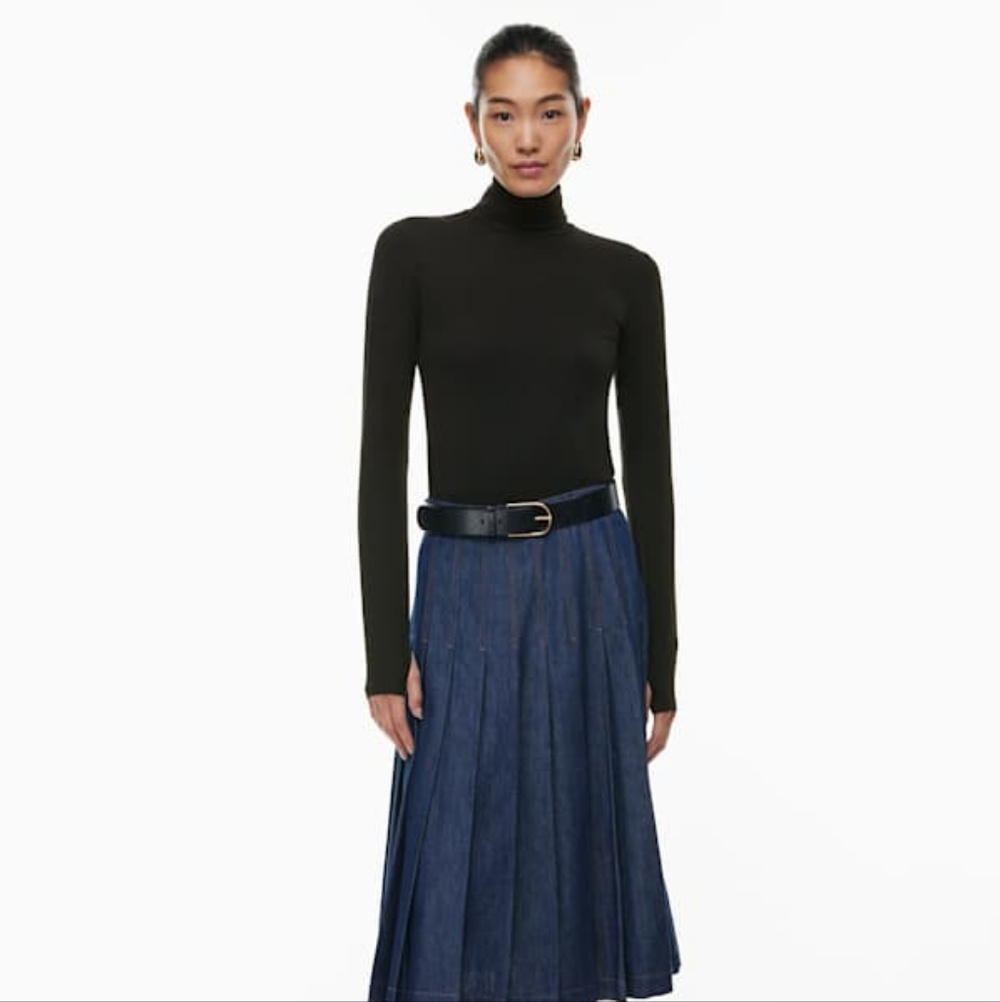 New BABATON White Turtleneck MODULAR Top L